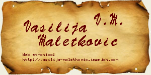 Vasilija Maletković vizit kartica